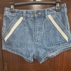 Free People high rise denim shorts
